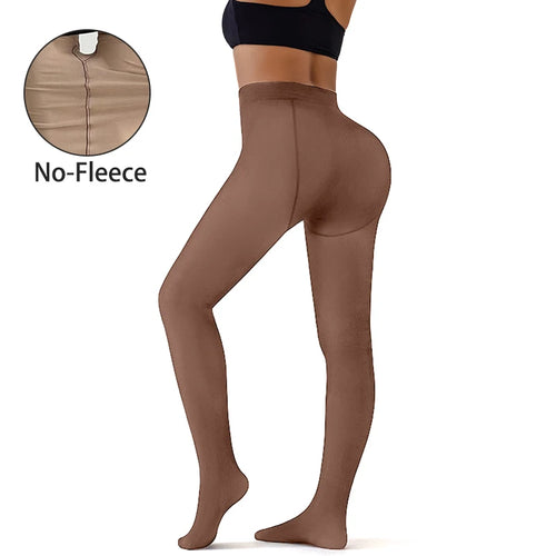 Women Fleece Lined Leggings Winter Thermal Sheer Tights Feeted Pantyhose Fake Translucent Thick Warm Booty Lifting Leggings New